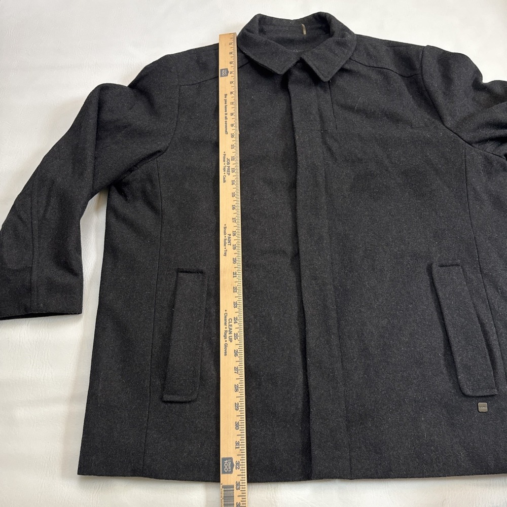 Calvin Klein Men's Charcoal Wool Zip‎ Snap Jacket - Quilt Lined Coat Men's Sz XL - Picture 7 of 10